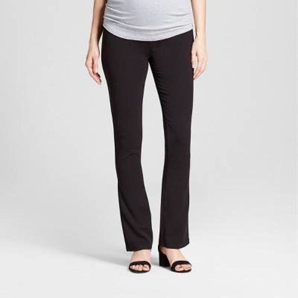 Maternity Mid-rise Crossover Panel Bootcut Pants-2